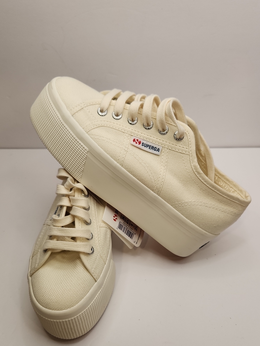 Superga Men's Off-White Platform Canvas Sneaker